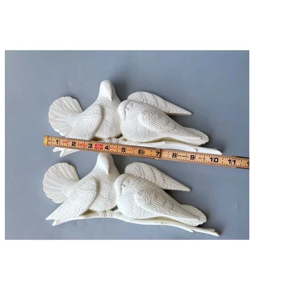 Vintage 1976 Burwood Products White Dove Wall Hanging‎ Set 2024 MCM Birds 2pc